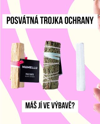 Cedr, selenit a palo santo Najdi si klidný kout, posaď se a dej před sebe selenit. Pod něj něco nehořlavýho – jestli nemáš...